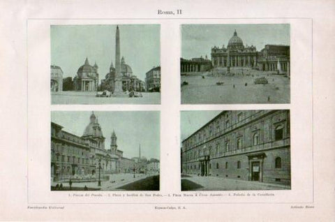 LAMINA V41717: Vistas plazas en Roma
