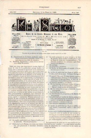 LAMINA V41684: Facsimil del primer house organ español en 1885