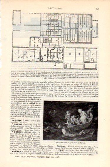 LAMINA V41668: Planta del Matadero de Porriño y La Virgen del Mar por Oton M. Porsche