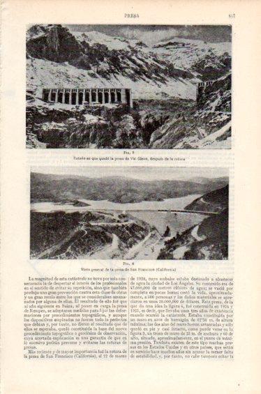 LAMINA V41673: Presa de Val Gleno despues de su rotura