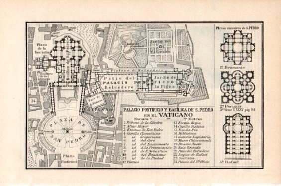 LAMINA V41702: Plano del Palacio Pontificio y Basilica de S. Pedro en el Vaticano