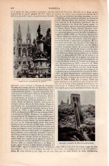 LAMINA V41695: Iglesia de los Reformados y Ascensor de Notre Dame en Marsella