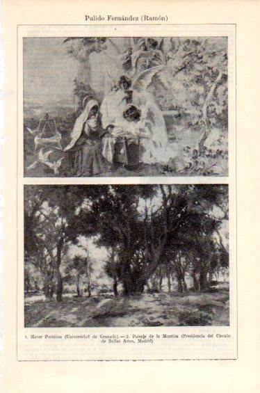 LAMINA V41691: Mater Purisima y Paisaje de la Moncloa por R. Pulido Fernandez