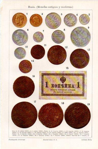 LAMINA V41852: Monedas antiguas y modernas de Rusia