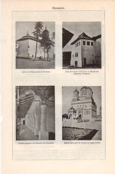 LAMINA V41847: Monasterio de Probota, Iglesia de Curtea de Arges y claustro de Vacaresti en Rumania