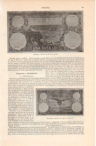 LAMINA V41841: Billete de 100 y 20 lei de Rumania