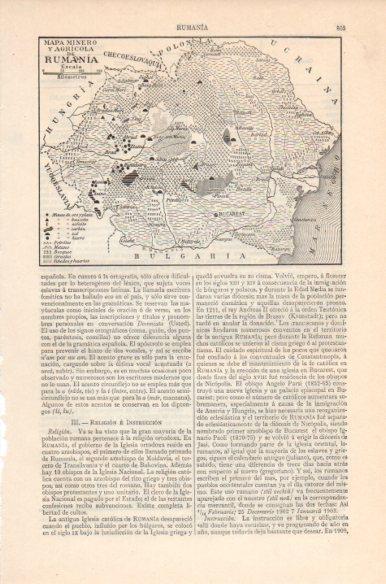 LAMINA V41839: Mapa minero y agricola de Rumania