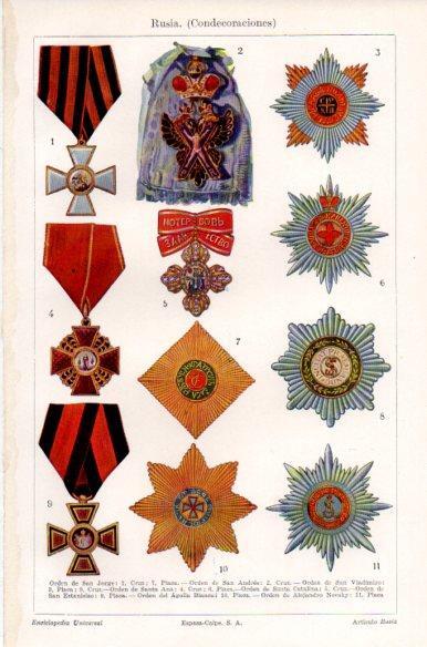 LAMINA V41859: Condecoraciones de Rusia