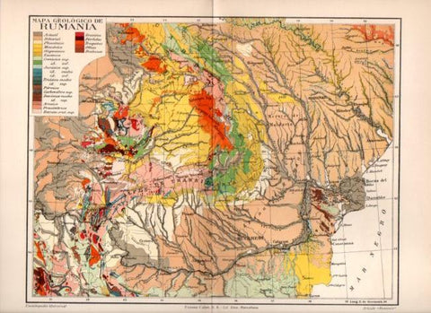 LAMINA V41877: Mapa geologico de Rumania