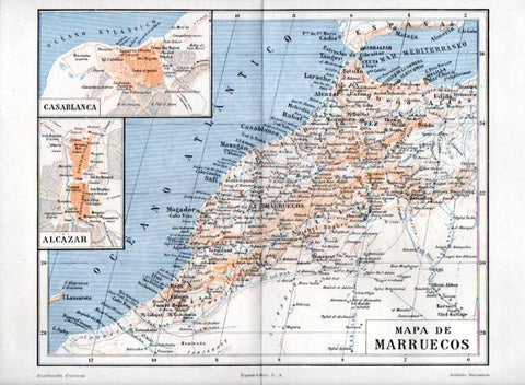 LAMINA V41870: Mapa de Marruecos