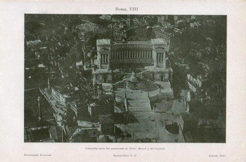 LAMINA V41792: Monumento de Victor Manuel y del Capitolio en Roma foto aerea