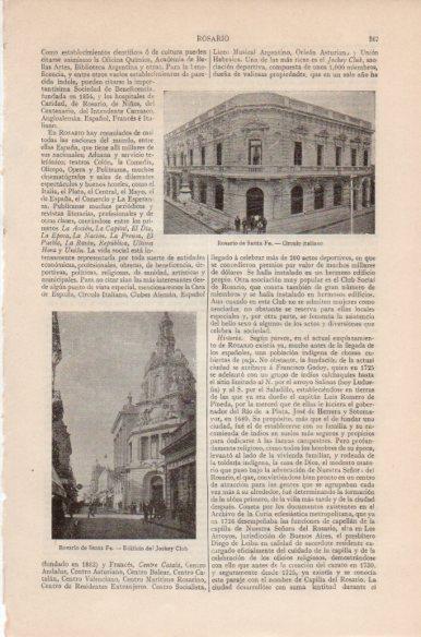 LAMINA V41777: Circulo italiano y Edificio del Jockey Club, Rosario de Santa Fe