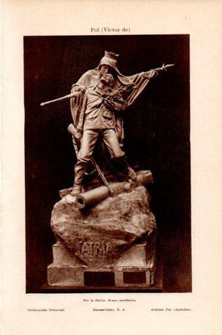 LAMINA V41661: Por la Patria grupo escultorico por V. de Pol