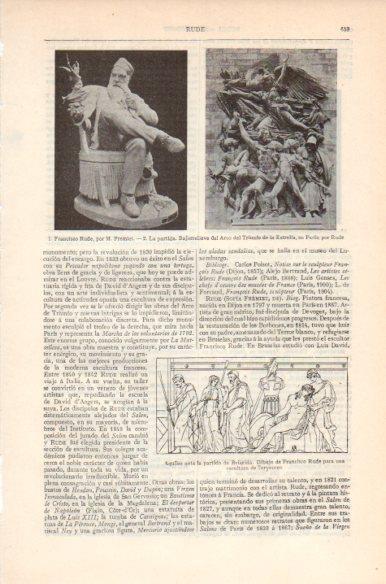 LAMINA V41816: F. Rude por M. Fremiet escultura