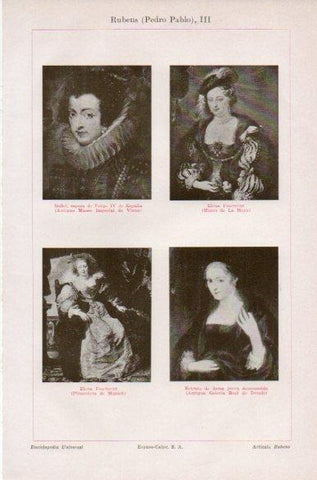 LAMINA V41812: Retratos de mujer por Rubens