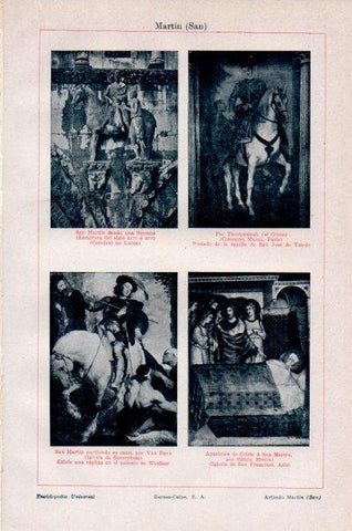 LAMINA V41513: San Martin por el Greco, Van Dyck y Simon Memmi