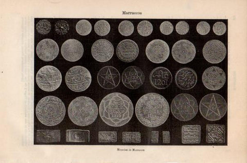 LAMINA V41494: Monedas de Marruecos