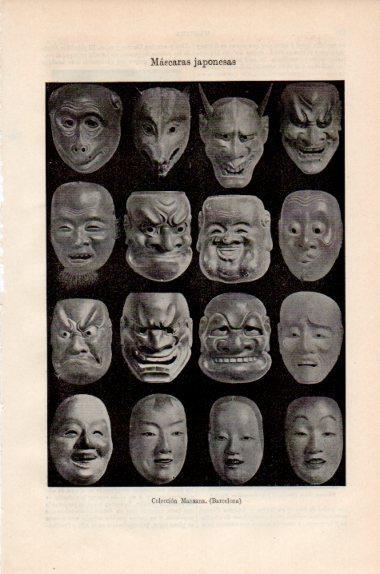 LAMINA V41536: Mascaras japonesas colección Mansana