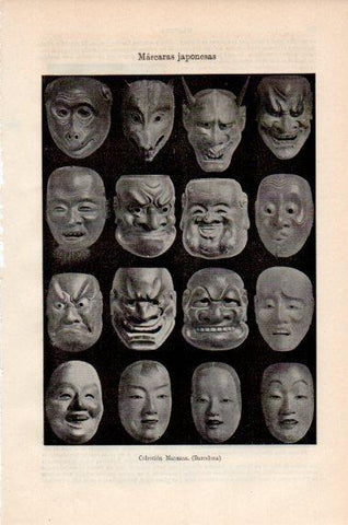 LAMINA V41536: Mascaras japonesas colección Mansana