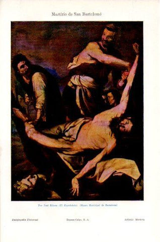 LAMINA V41526: Martirio de San Bartolome por Jose Ribera