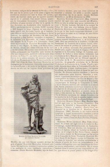 LAMINA V41522: Estatua de J. Martinez Montañes por Antonio Susillo