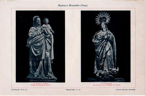 LAMINA V41521: La Virgen y el Niño y La Concepcion por J. Martinez Montañes