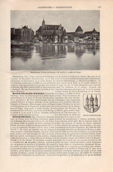 LAMINA V41457: Escudo y Castillo de Marienburgo, Alemania