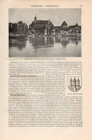 LAMINA V41457: Escudo y Castillo de Marienburgo, Alemania