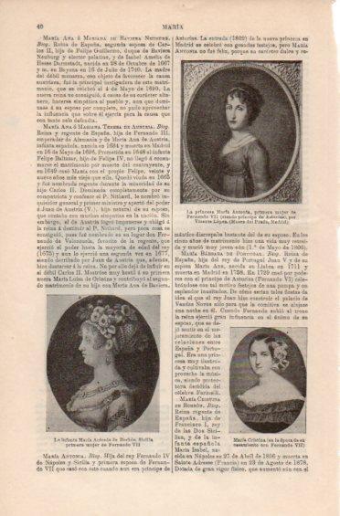 LAMINA V41444: Maria Antonia de Borbon esposa de Fernando VII
