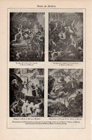 LAMINA V41483: Maria de Medicis composiciones decorativas por Rubens