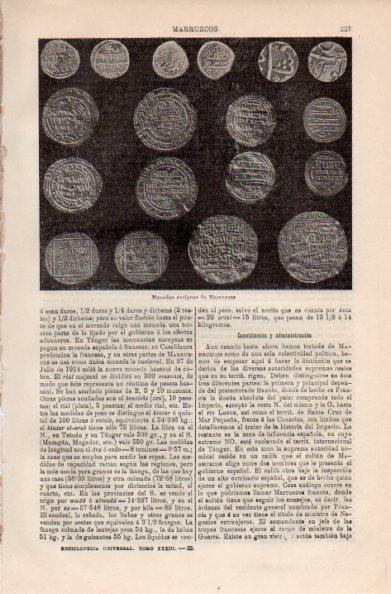 LAMINA V41477: Monedas antiguas de Marruecos