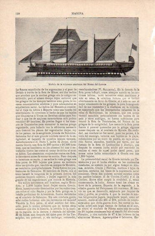 LAMINA V41461: Modelo de trirreme de Atenas, Museo Louvre