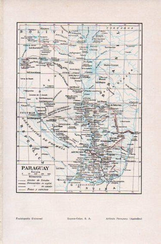 LAMINA V41617: Mapa de Paraguay
