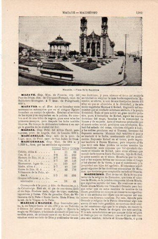 LAMINA V41607: Plaza de la Republica en Mazatlan, Mejico