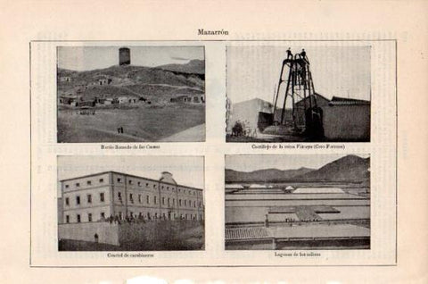 LAMINA V41606: Cuartel, Lagunas de salinas y Barrio las Cuevas en Mazarron
