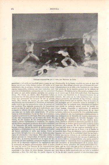 LAMINA V41646: Gañanes sorprendidos por el toro por Martinez de Leon