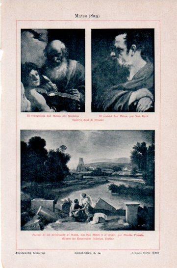 LAMINA V41571: San Mateo por Guercino, Van Dyck y  Poussin