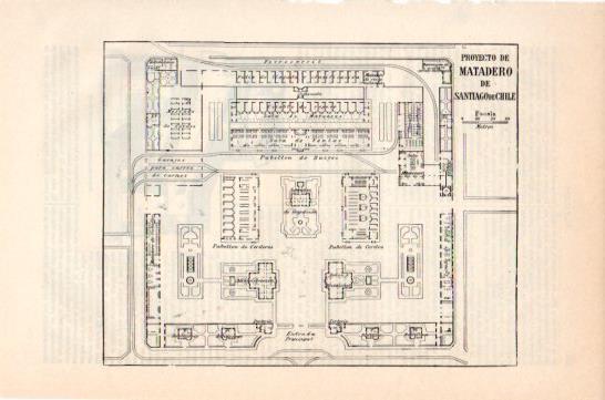 LAMINA V41558: Plano del proyecto del Matadero de Santiago de Chile