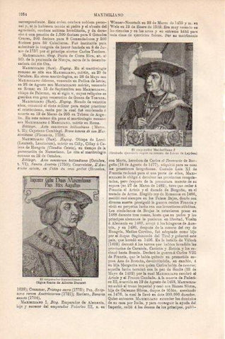 LAMINA V41592: El emperador Maximiliano I por Durero y Leyden