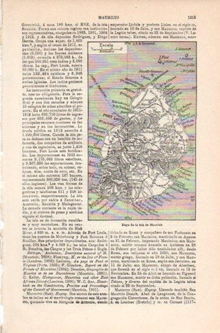 LAMINA V41586: Mapa de la Isla de Mauricio