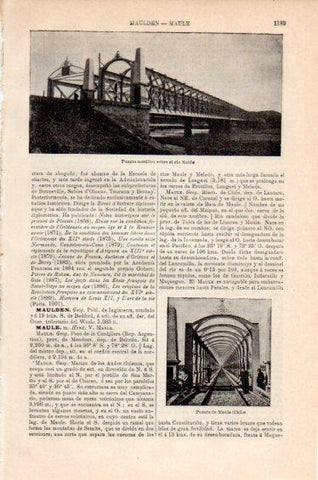 LAMINA V41585: Puente metalico sobre el rio Maule