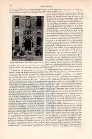 LAMINA V41582: Puerta de la Casa de la Maternidad en Barcelona