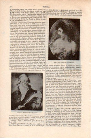 LAMINA V41889: Miss Faden y El lector por J. Russell