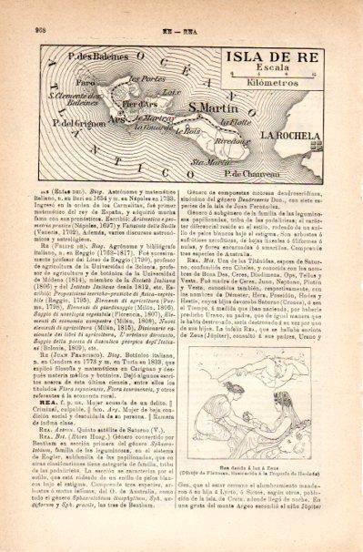 LAMINA V42258: Mapa de la Isla de Re, Francia