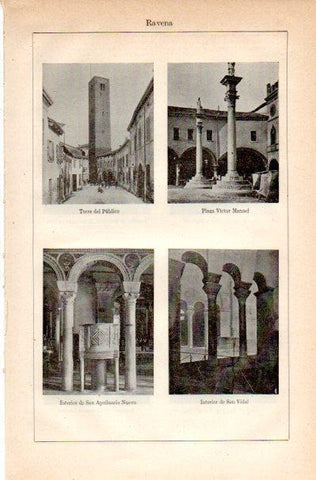 LAMINA V42252: Torre del Publico, Plaza Victor Manuel y San Apolinario Nuevo en Ravena