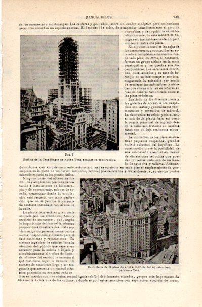 LAMINA V42244: Edificios Casa Singer y Ayuntamiento en Nueva York