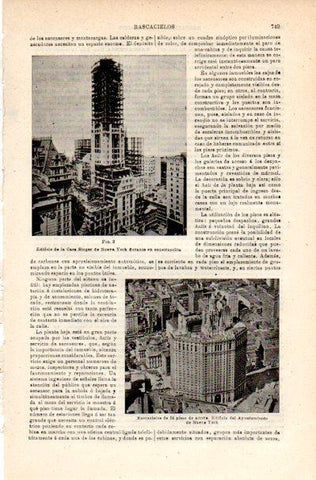 LAMINA V42244: Edificios Casa Singer y Ayuntamiento en Nueva York