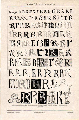 LAMINA V42170: La letra R a traves de los siglos