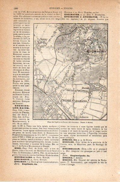 LAMINA V42164: Plano de Enghien-les-Bains y Montmorency, Francia