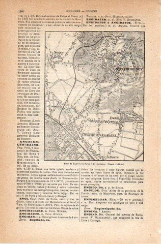 LAMINA V42164: Plano de Enghien-les-Bains y Montmorency, Francia
